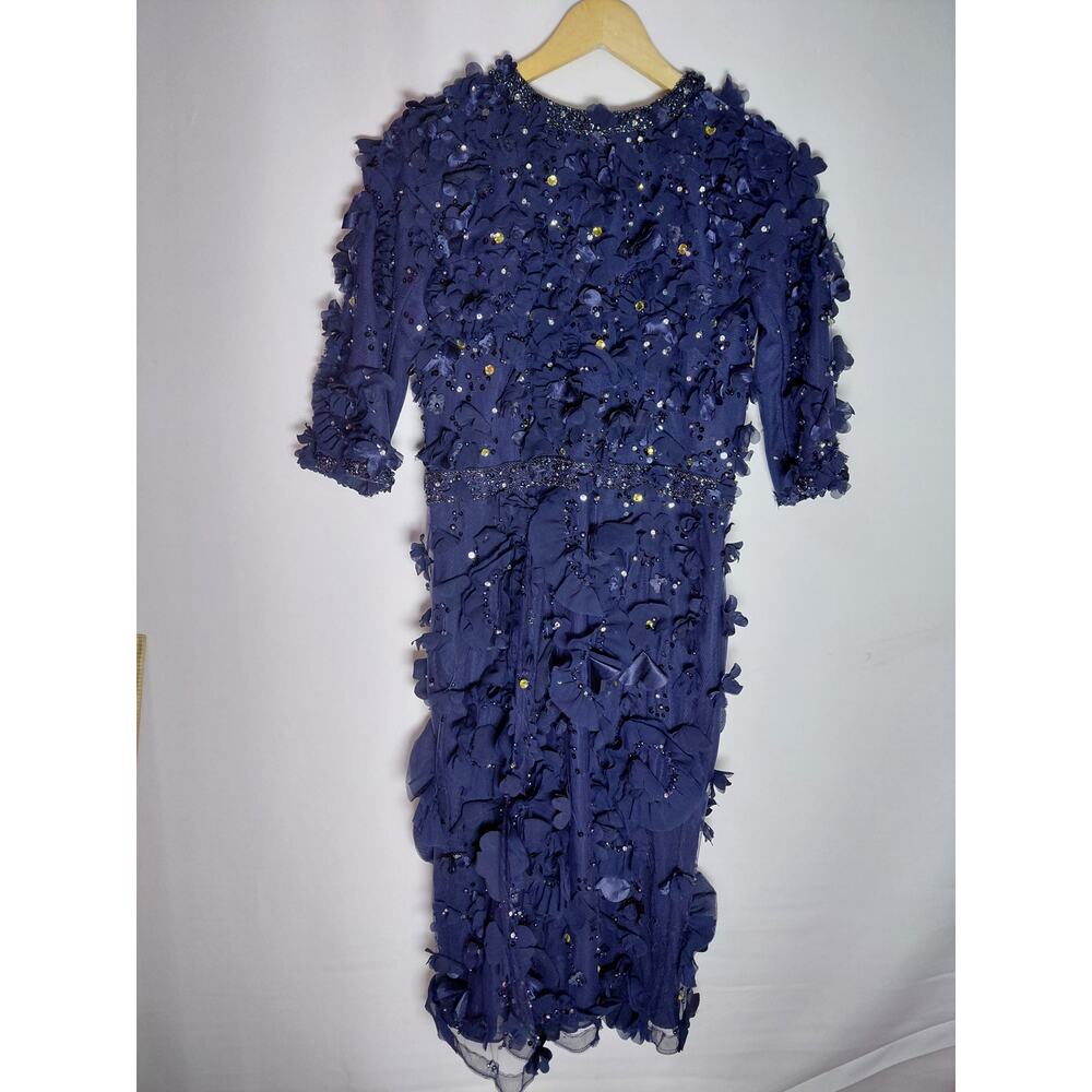 Miri New York Made in USA Embellished Dress 3/4 Sleeve- See Measurements